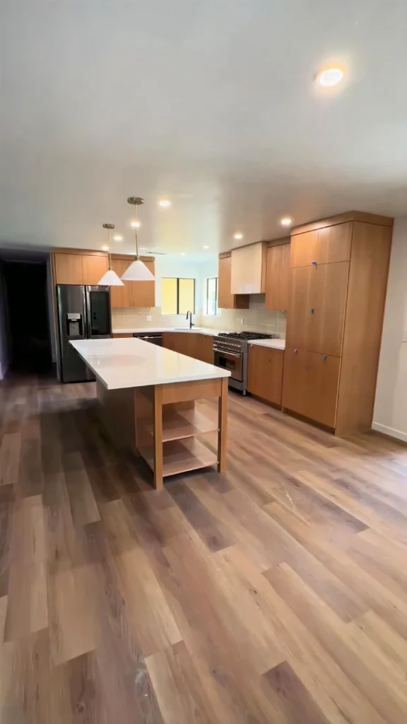 New flooring installed on this kitchen remodel